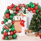 84pcs Christmas Balloon Garland Kit - Red, Green & White with Candy Cane Accents for Holiday Parties, New Year Celebrations & Festive Decor