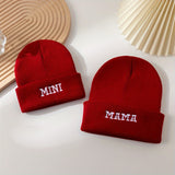 Parent-Child Set Soft Touch Cotton Beanie - Skullies & Beanies for Women, Stylish Solid Color Knitted Hat, Elasticity, Lightweight, Versatile Headwear, Caps for All Seasons, Daily Wear, Outdoor Activities