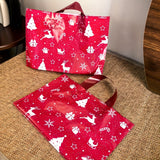20/50pcs Christmas Theme Reusable Shopping Bags - Durable Plastic Gift Bags with Snowflake Design, Perfect for Gifts & Party Favors, Retail Store Fixed Equipment, for Holiday Celebrations / All Users, Festive Packaging Solutions