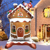 1pc Gingerbread House Balloon, Aluminum Foil, Stand-Up Base, Christmas Castle Design, Festive Party Decor, New Year & Christmas Celebration, No Power Required, Home & Kitchen Supplies
