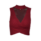 HULIANFU 2025 2025 trade women's clothing summer ins neck Spice Girls bm knitted top outer wear inside women's small suspender vest