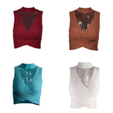 HULIANFU 2025 2025 trade women's clothing summer ins neck Spice Girls bm knitted top outer wear inside women's small suspender vest
