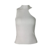 HULIANFU 2025 Spice Girls Women's New   BM Knitted Pullover Sleeveless Off-Shoulder Top Women's Slim Vest