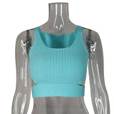 HULIANFU Summer 2025 isn knitted women's clothing bm round neck open navel simple outer wear sexy hot girl suspender vest women