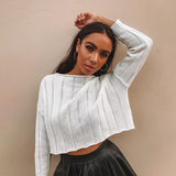 HULIANFU Summer  hot sale 2025 women's clothing round neck simple versatile solid color short long-sleeved T-shirt navel top