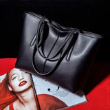 HULIANFU Pursebags  new bag fashionable and simple large-capacity tote bag portable shoulder tote bag PU women's bag