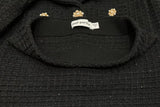 Designer Short Skirt Set Autumn/Winter French Polo Collar Long Sleeves Sweet Diamond Button Knitted Cardigan Coat Plus Skirt