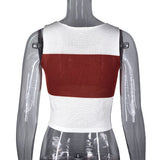 HULIANFU 2025  ins women's clothing, sexy exposed navel knitted sleeveless round neck outer wear, color matching Spice Girl suspender vest