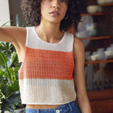 HULIANFU 2025  ins women's clothing, sexy exposed navel knitted sleeveless round neck outer wear, color matching Spice Girl suspender vest