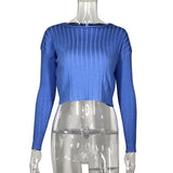 HULIANFU Summer  hot sale 2025 women's clothing round neck simple versatile solid color short long-sleeved T-shirt navel top