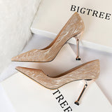 2025 0755-6  style versatile women's shoes bridesmaid shoes wedding shoes high heels shallow mouth pointed head sexy nightclub thin women's shoes