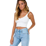 HULIANFU 2025 sexy babes women's clothing halter V-neck shoulder strap slim short open-button outer wear with small suspender vest