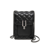 HULIANFU Hot trade  summer new 2025 simple wind rhombus metal buckle flip chain bag messenger bag shoulder satchel