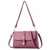 HULIANFU Middle-aged women's bag mother bag fashion  new versatile soft leather middle-aged and elderly small bag women's shoulder messenger bag
