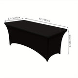1pcKitchen Spandex Tablecloth, Tight, Fitted, Washable And Wrinkle Resistant Stretchable Rectangular Patio Table Cover For Event, Wedding & Parties