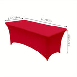 1pcKitchen Spandex Tablecloth, Tight, Fitted, Washable And Wrinkle Resistant Stretchable Rectangular Patio Table Cover For Event, Wedding & Parties