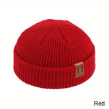 1PC Unisex Fashion Knitted Beanie Hat - Soft, Warm, Ribbed, Cuffed, Short, Fisherman, Docker Style - Perfect for Winter, Hip-hop, Skullies, Bonnet Lovers