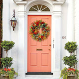 13.7 inch Autumn Wreath with Eucalyptus Leaves Farmhouse Fall Wreaths for Front Door