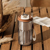 For Smart Temperature Display Stainless Steel Coffee Mug - Double-Walled Insulated Travel Cup for Both Men & Women, Portable with Battery-Powered Feature