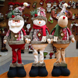 3PCS Adorable Christmas Plush Figurine Set - Collectible Figurines with Adjustable Legs, Cute Holiday Decor for Home & Party, Snowman Decorations, Festive Season Ornament, and Whimsical Winter Wonderland Accessories
