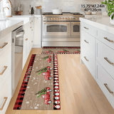Crystal velvet anti slip silicone bottom for festive Christmas red plaid Christmas happy large carpet festive floor mat laundry room floor mat kitchen home mat anti slip anti fouling durable cushioning comfortable kitchen laundry room bathroom floor