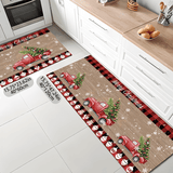 Crystal velvet anti slip silicone bottom for festive Christmas red plaid Christmas happy large carpet festive floor mat laundry room floor mat kitchen home mat anti slip anti fouling durable cushioning comfortable kitchen laundry room bathroom floor