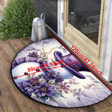 Low Pile Semi-Circular Christmas Snowman and Floral Welcome Doormat with Anti-Slip Backing, Hand Washable, Machine Made, Polyester Fiber Mat for High Traffic Areas, Entryways, Living Room - Ideal for Holiday Home Decor