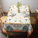 1pc Premium Polyester Christmas Tablecloth - Vibrant Pine Tree, Butterflies & Snowman Pattern - Festive Table Decor for Holidays, Home Atmosphere Enhancer & Perfect Gift Idea