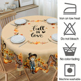 Charming Scarecrow & Fall Harvest Tablecloth - Waterproof & Wrinkle-Free, Perfect for Thanksgiving & Autumn Decor, Country Farmhouse Style with Pumpkin & Sunflower Design, Ideal for Indoor/Outdoor Parties & Home Decoration