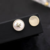 2025 magnet anti-light buckle magnet buckle brooch mother shell star collar simple fixed clothes shirt accessories