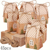 45 Pieces Festive Mini Gingerbread House Paper Gift Bags - Perfect for Parties and Holidays, No Electricity Required
