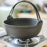 1pc Japanese-Style Handmade Cast Iron Stew Pot - Thick, High Temperature Resistant, No Coating, Old-Fashioned, Perfect for Sukiyaki and Soup Cooking