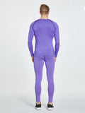 Mens Purple High-Performance Compression Shirt - Quick-Dry, Long Sleeve Workout Top with Moisture-Wicking Technology for Intense Gym, Running & Training - Ergonomic Fit for All-Day Comfort