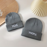 Parent-Child Set Soft Touch Cotton Beanie - Skullies & Beanies for Women, Stylish Solid Color Knitted Hat, Elasticity, Lightweight, Versatile Headwear, Caps for All Seasons, Daily Wear, Outdoor Activities