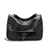 HULIANFU ZR women's bag stray bag mailman bag diamond chain new black rock soft shoulder messenger handbag bag