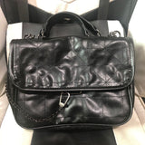 HULIANFU ZR women's bag stray bag mailman bag diamond chain new black rock soft shoulder messenger handbag bag