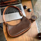 HULIANFU Niche design bag women's  new trendy Internet celebrity printed armpit bag versatile ins shoulder baguette bag wholesale