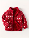 Cozy Kids' Stand Collar Polar Fleece Jacket - Fleece - Thick, Warm, and Soft Winter Wear for Girls and Boys - Perfect for Christmas, Fall, and Winter Season