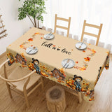 Charming Scarecrow & Fall Harvest Tablecloth - Waterproof & Wrinkle-Free, Perfect for Thanksgiving & Autumn Decor, Country Farmhouse Style with Pumpkin & Sunflower Design, Ideal for Indoor/Outdoor Parties & Home Decoration