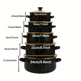 1 Set of Multifunctional Five-Piece Enamel Cookware Set - Lightweight, Thin, Versatile, and Compatible with Open Flame, Electric Stove, and Gas Stove for Home, Kitchen, Restaurant, and Daily Cooking Needs