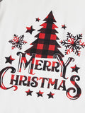 PatPat Christmas Family Matching Tree & Snowflake Graphic and Letters Print Grey Crew Neck Round Neck Long*Sleeve Sets (Flame Resistant) For Spring & Autumn/Fall & Winter Outdoors