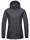 Womens Fashionable Solid Color Hooded Jacket - Insulated, Waterproof & Breathable - Elastic Cuffs Sport Coat for Outdoor Adventures