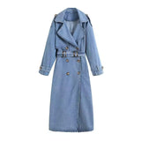 hulianfu Blue Modern Single Breasted Coat