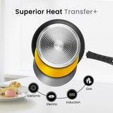 2pcs Nonstick Sauce Pan Set With Lid, 1 QT + 2.0 QT Non-stick Sauce Pot Cooking Pots Set, With Stay-cool Handle, Induction Compatible, PFOA Free, Kitchen Supplies, Cookware