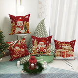 Set of 4 Contemporary Christmas Throw Pillow Covers - 18" x 18" Vibrant Polyester Cushion Cases with Secure Zipper Closure, Machine Washable, Festive Santa and Snowman Designs - Perfect for Living Room, Sofa, Bed Decor - Pillow Inserts Not Included