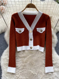 Two Piece Dress Autumn Womens es Knitwear Suits Small Fragrance Knitted Cardigan Coat Suspender Knit Streetwear Sets 221115