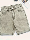 Ultra-Stretch Peach Skinny Denim Shorts - Flattering Roll-Up Hem, Fashion-Forward Style for Womens Casual Wardrobe