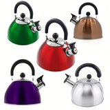 1pc, 2500ml/84.55oz Stainless Steel Whistling Tea Kettle - Durable, Reusable, Easy to Clean, and Versatile for Charcoal, Gas, Electric, and Ceramic Stoves - Perfect for Home and Outdoor Use