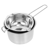 2 Pcs Stainless Steel Double Boiler Pot Chocolate Melting Pot Soap Candle Candy Making Tool Kit Wax Melting Heat Proof Bowl For Melting Chocolate, Butter, Cheese, Caramel, Candy, Candle, Wax