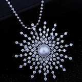 2025 Korean version of light luxury brooch women's gypsy star snowflake zircon pearl brooch coat sweater pin clothing fashion